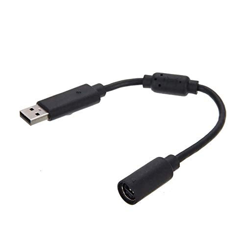 Computer Cables USB Breakaway Cable Cord Adapter for Xbox 360 Wired Gamepad Controller EM88 - (Cable Length Black)