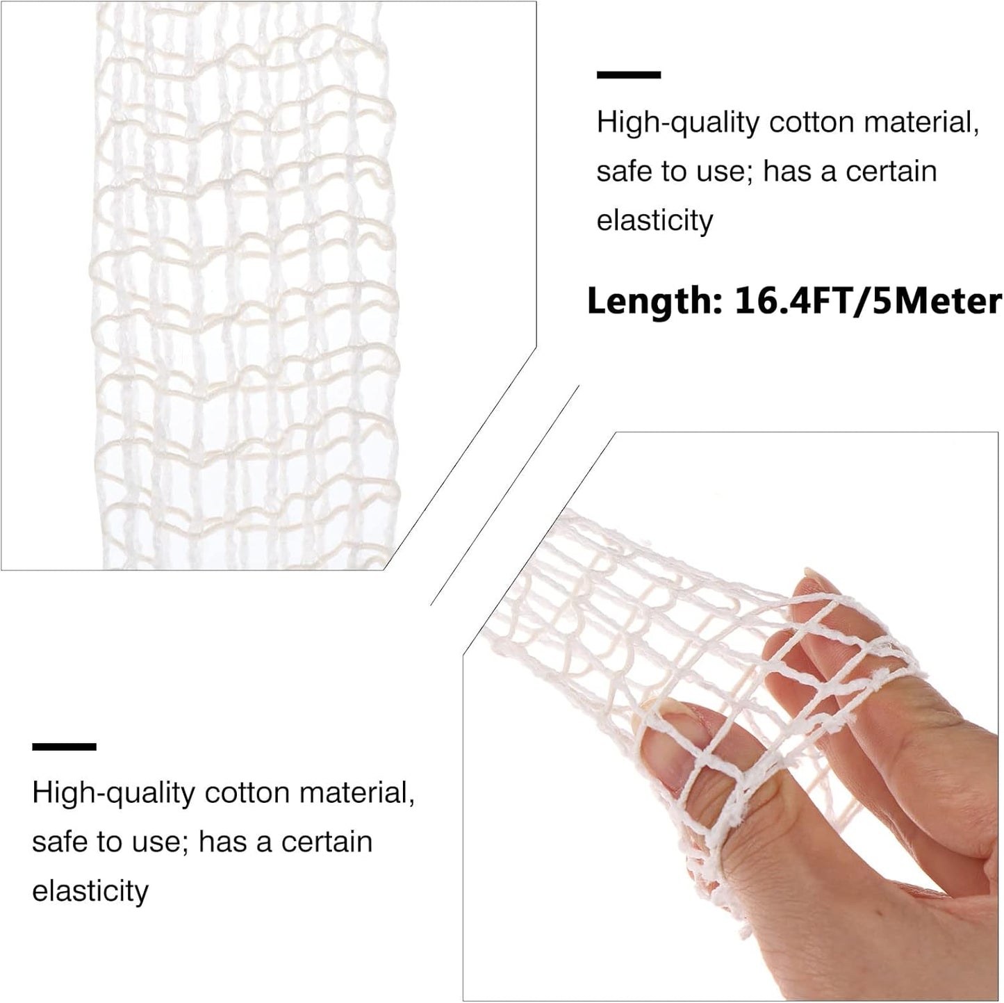 5m Meat Netting Roll,Size 18,Elastic Smoked Meat Poultry Ham Netting Meat Butcher Twine Net Roll Wrapping Net,Beef Netting Roll for Meat Cooking Meat Sausage Making