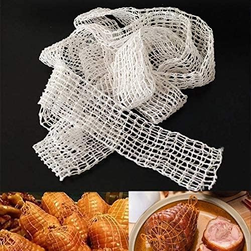 5m Meat Netting Roll,Size 18,Elastic Smoked Meat Poultry Ham Netting Meat Butcher Twine Net Roll Wrapping Net,Beef Netting Roll for Meat Cooking Meat Sausage Making