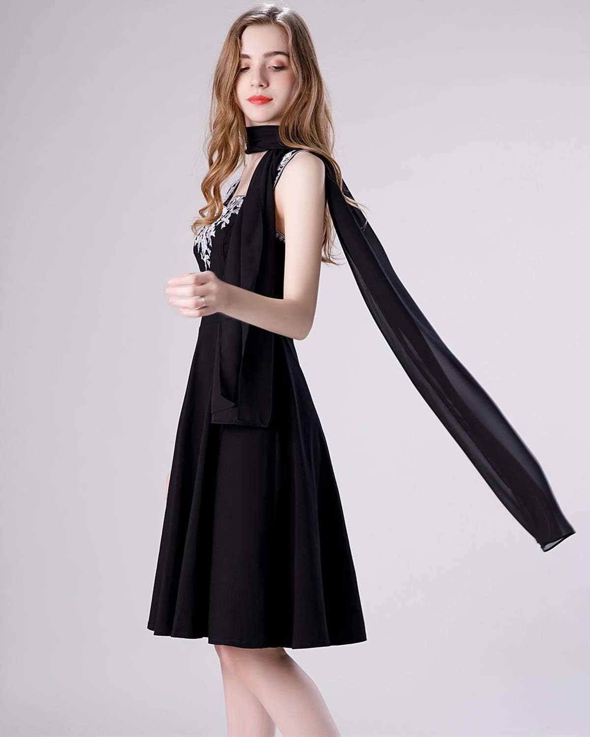 Soft Chiffon Scarve Shawls Wraps for Dresses Women Accessories Black