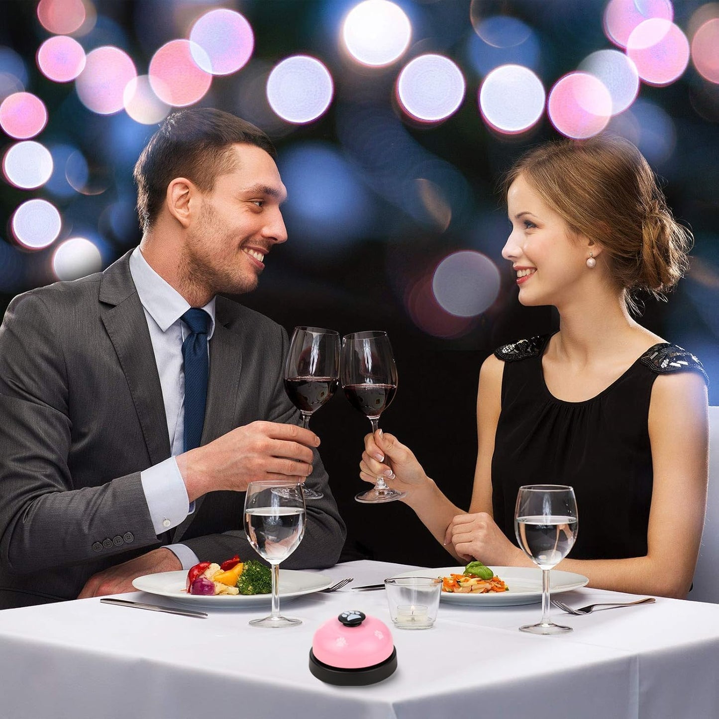 Call Bell Desk Service Bell Front Desk Service Bell Metal Hotel Bell Customer Service Bells Loud Game Pet Training Bell for Restaurant Hotels Kitchen Bar Party Office Pink