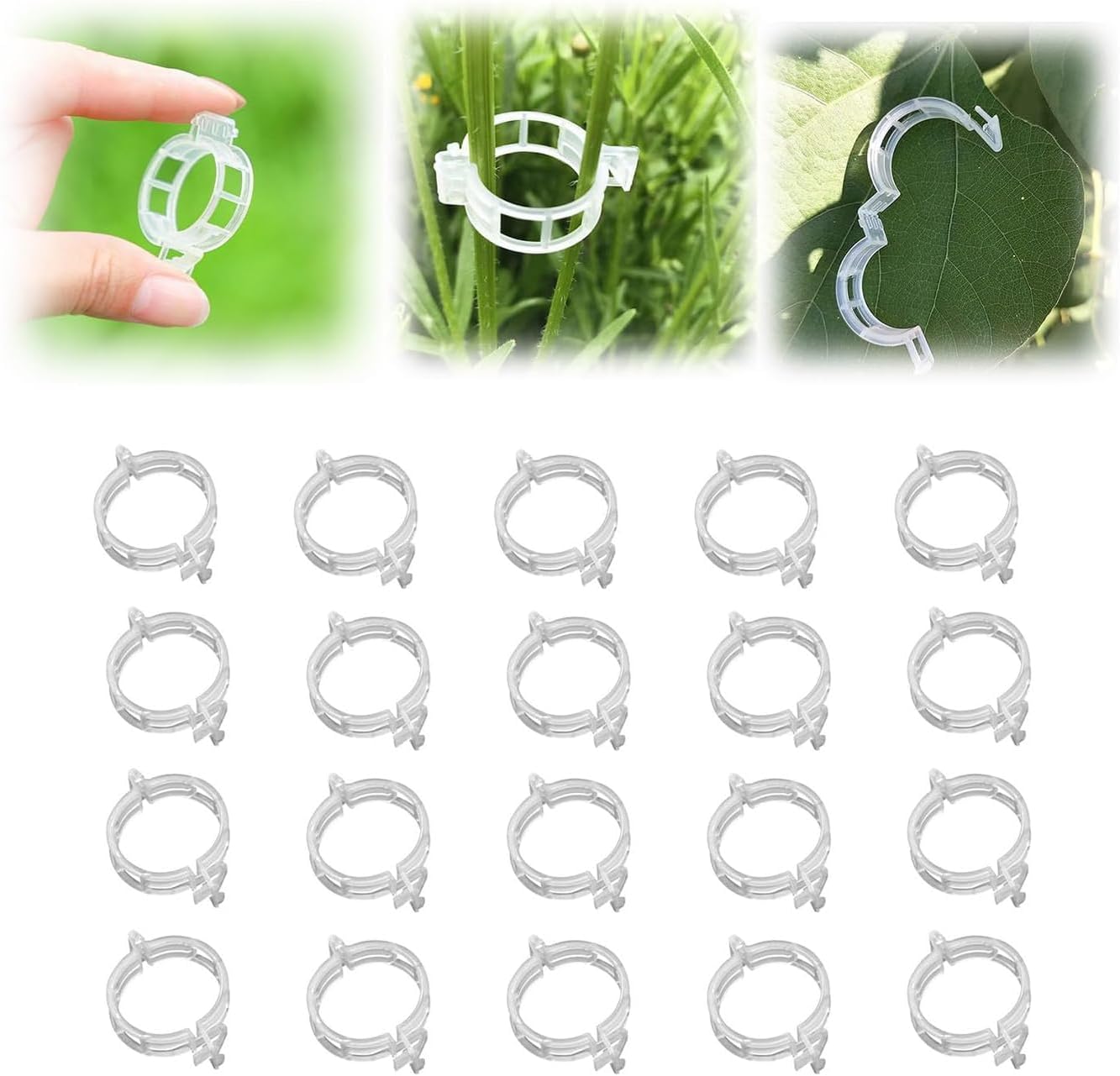 Plastic Plant Clips Essential Garden Tools, Plant Support Clips Tomato Grape Vine Vegetables Plant Fixing Clips,2025 Upgrade Plant Support Garden Clips (Count, 300)