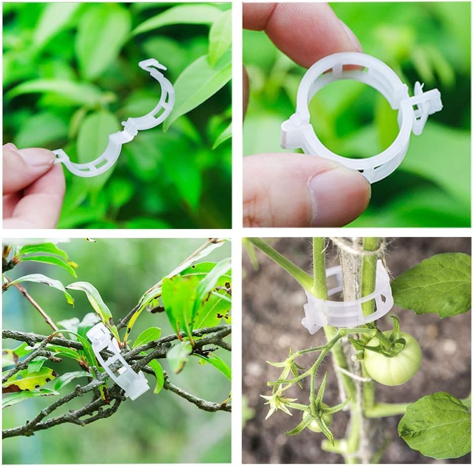Plastic Plant Clips Essential Garden Tools, Plant Support Clips Tomato Grape Vine Vegetables Plant Fixing Clips,2025 Upgrade Plant Support Garden Clips (Count, 300)