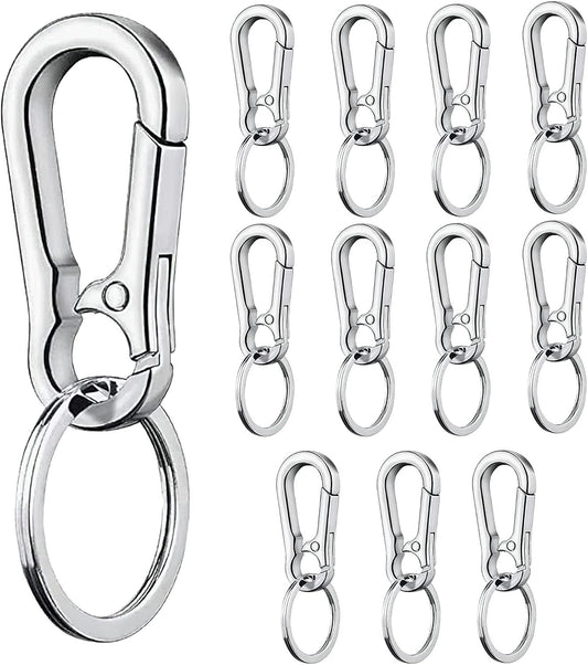 12 PCS Keychain Clip, Keychain Ring, Metal Keychain Holder Organizer for Car Keys, Keychain Carabiner for Men and Women
