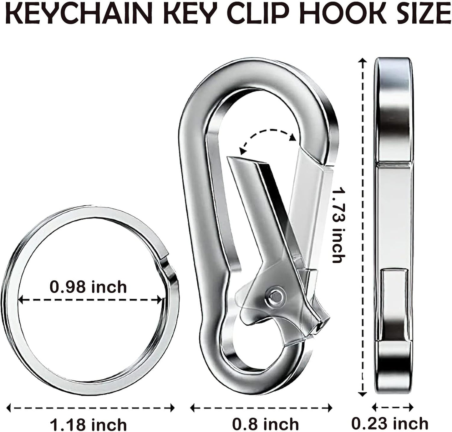 12 PCS Keychain Clip, Keychain Ring, Metal Keychain Holder Organizer for Car Keys, Keychain Carabiner for Men and Women