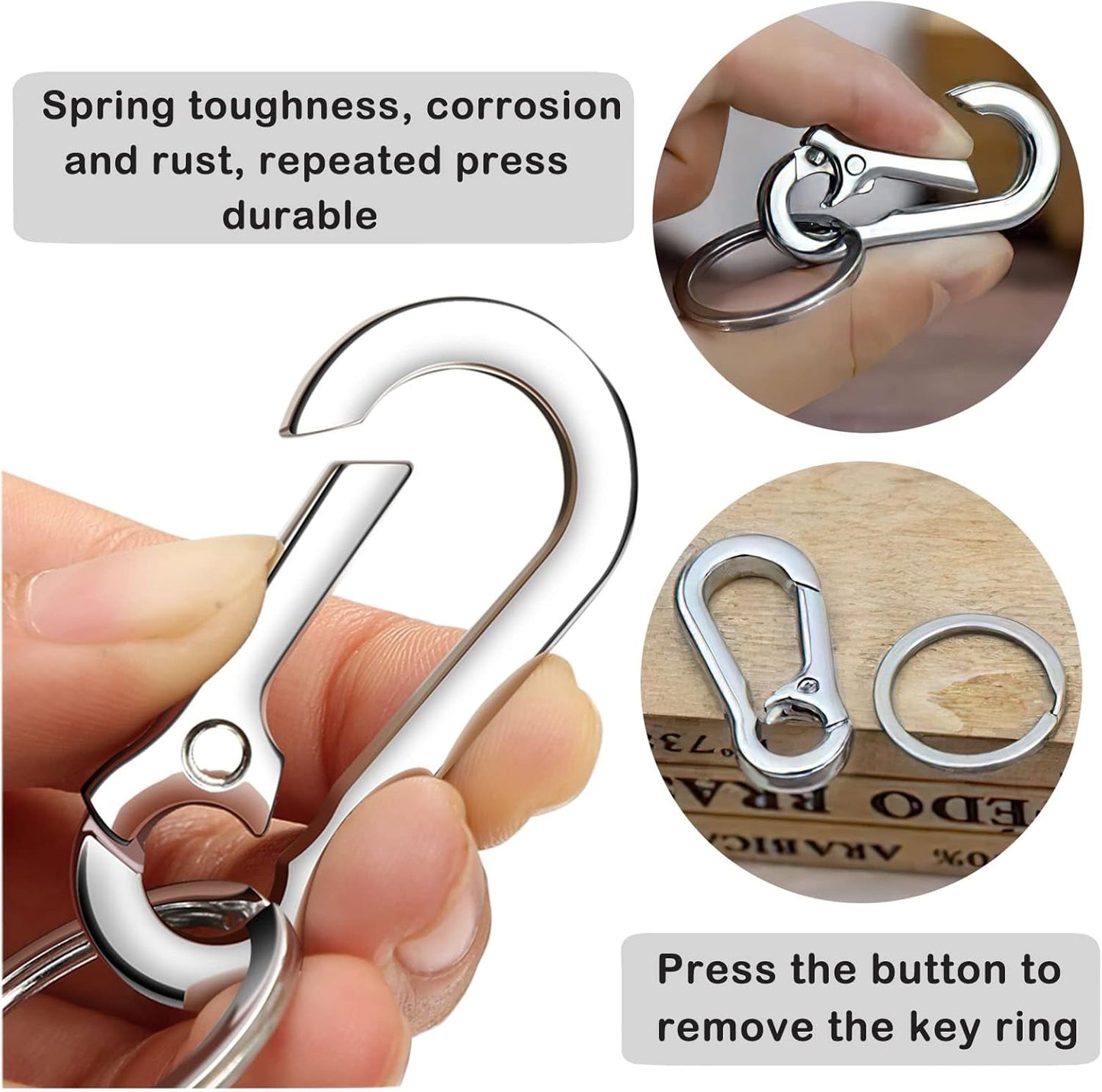 12 PCS Keychain Clip, Keychain Ring, Metal Keychain Holder Organizer for Car Keys, Keychain Carabiner for Men and Women
