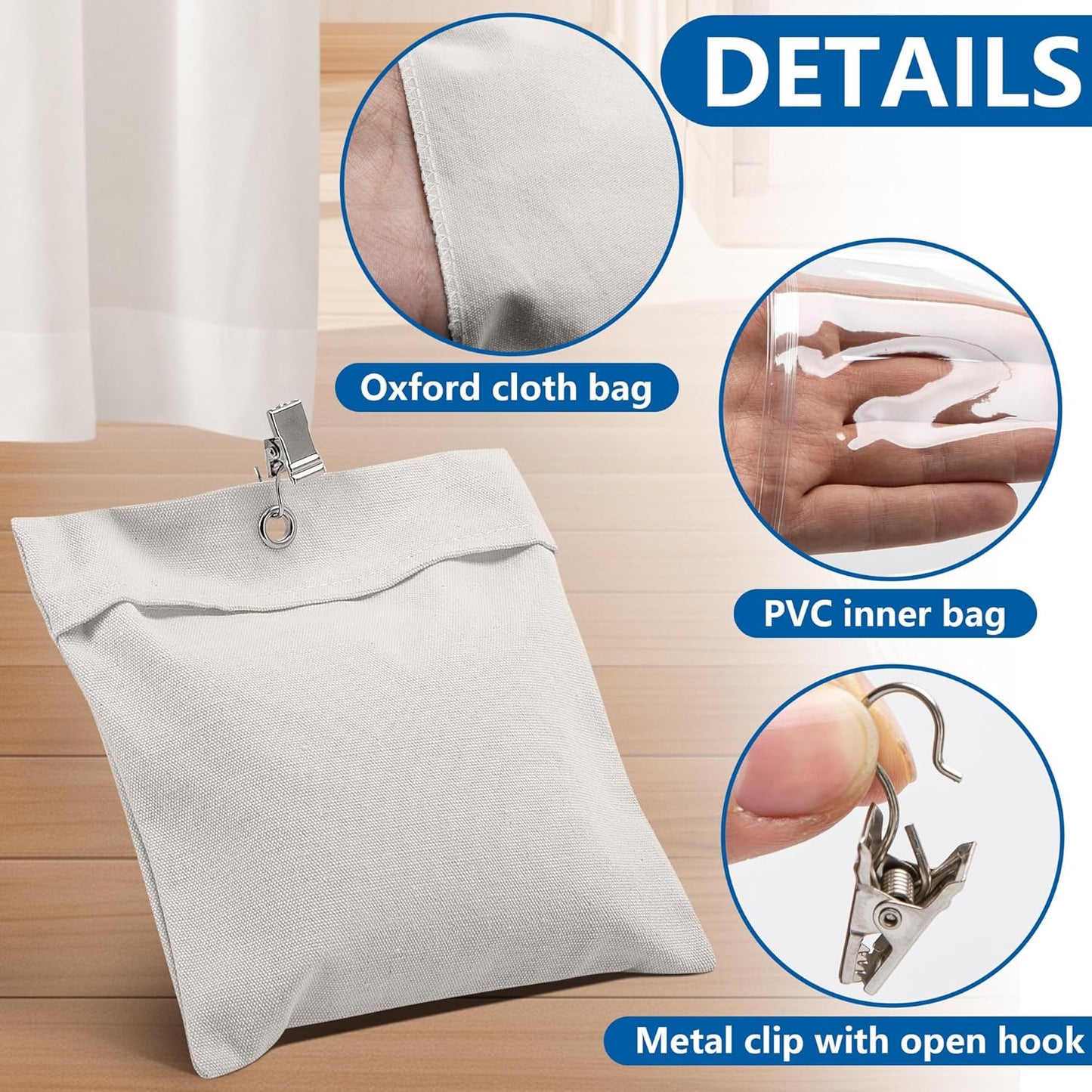 12 Pack Outdoor Curtain Weights Bag, Patio Curtain Sandbag with Sealed Bags and Clips, Reusable Drapery Weighted Bags for Home Outdoor Pergola Gazebo Front Porch (Grey)