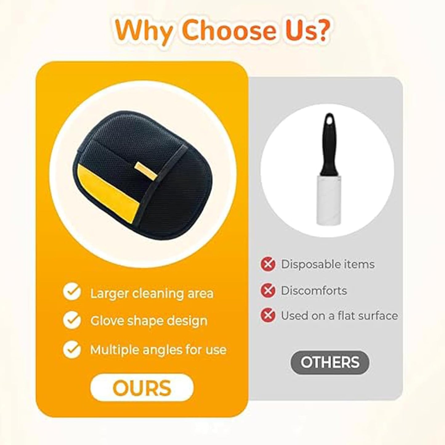 Yomi Pet Hair Remover Glove, Reusable Electrostatic Pet Hair Removal Gloves, For Couch, Furniture, Carpet, Car Seat, Upgraded Animal Fur Removal Tool (1PC)