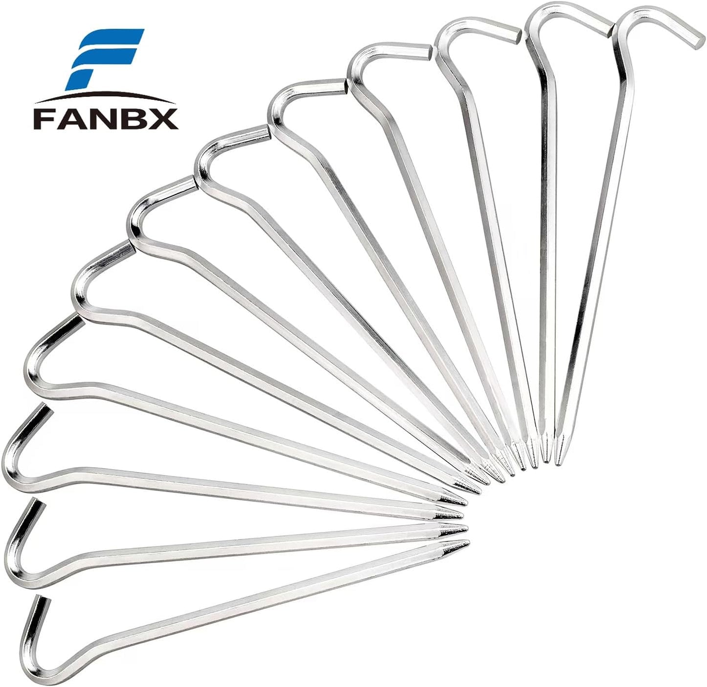 Aluminium Tent Stakes Pegs - 7'' Hexagon Rod Stakes Nail Spike Garden Stakes Camping Pegs for Pitching Tent, Canopies (Silver)