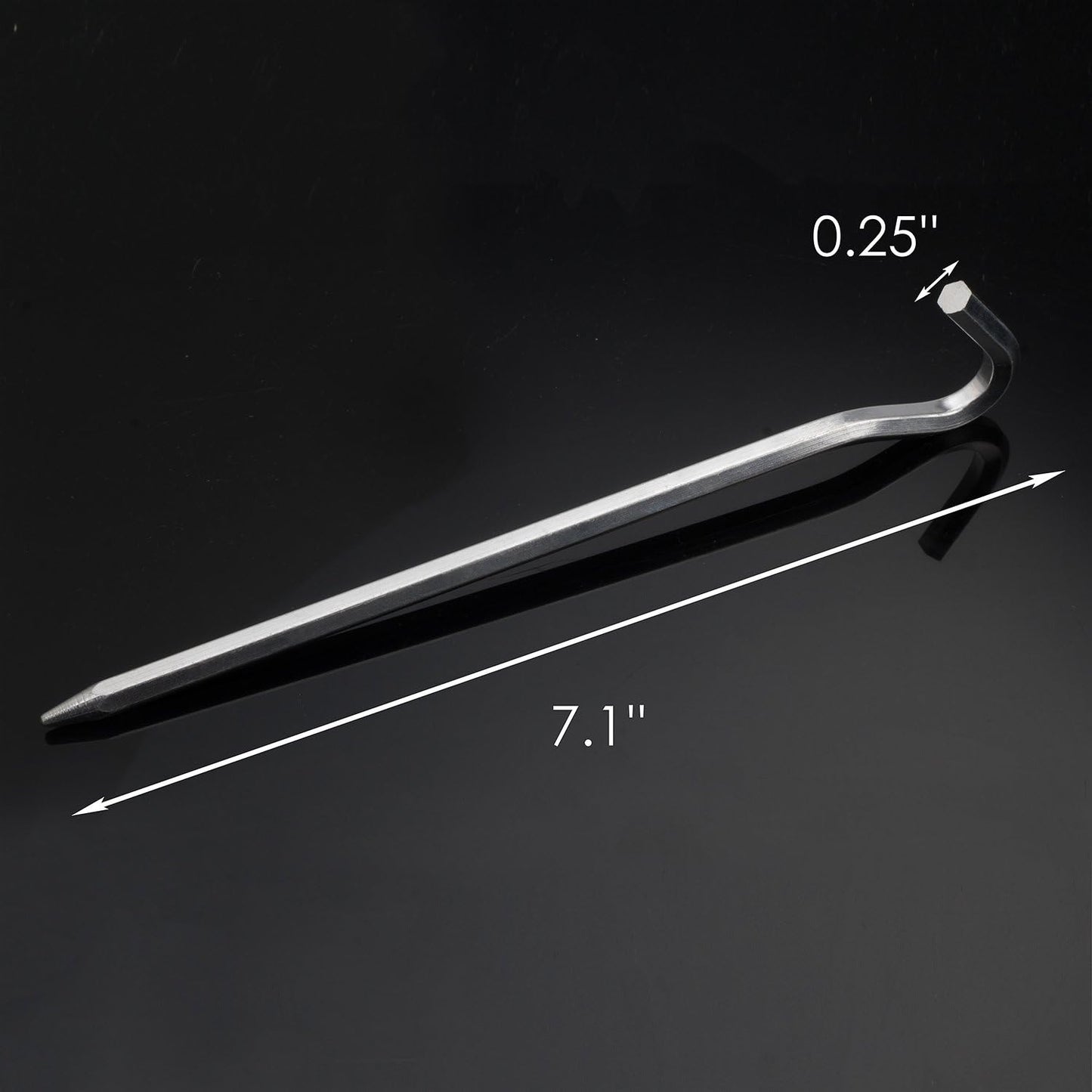 Aluminium Tent Stakes Pegs - 7'' Hexagon Rod Stakes Nail Spike Garden Stakes Camping Pegs for Pitching Tent, Canopies (Silver)