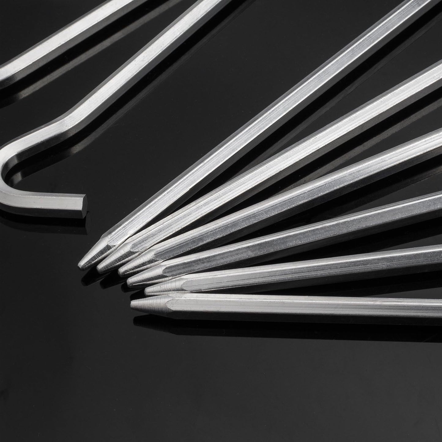 Aluminium Tent Stakes Pegs - 7'' Hexagon Rod Stakes Nail Spike Garden Stakes Camping Pegs for Pitching Tent, Canopies (Silver)