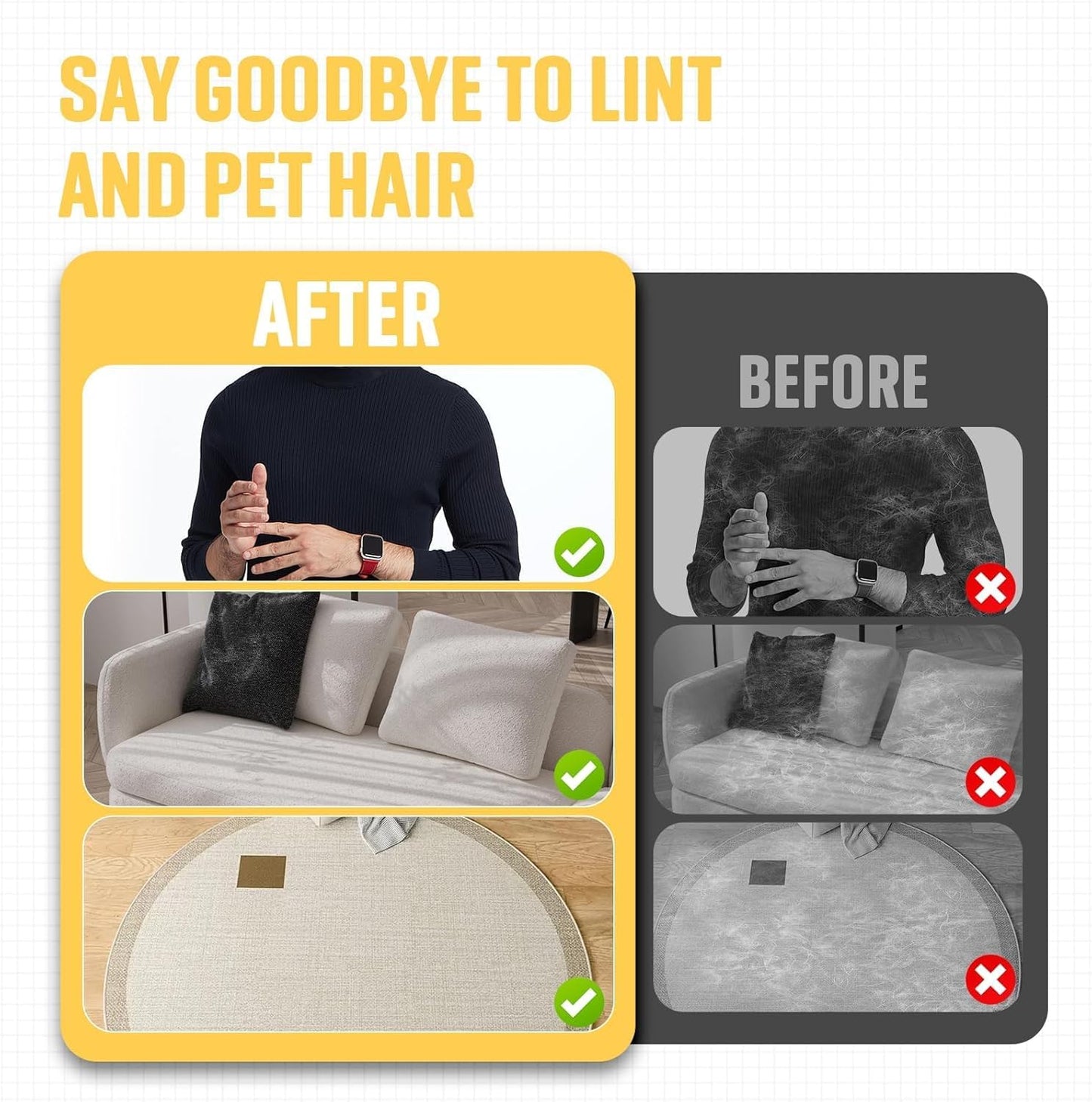 Double-Sided Pet Grooming Gloves - Electrostatic Hair Removal Tool, Cat & Dog Grooming (Plus size(2pcs))