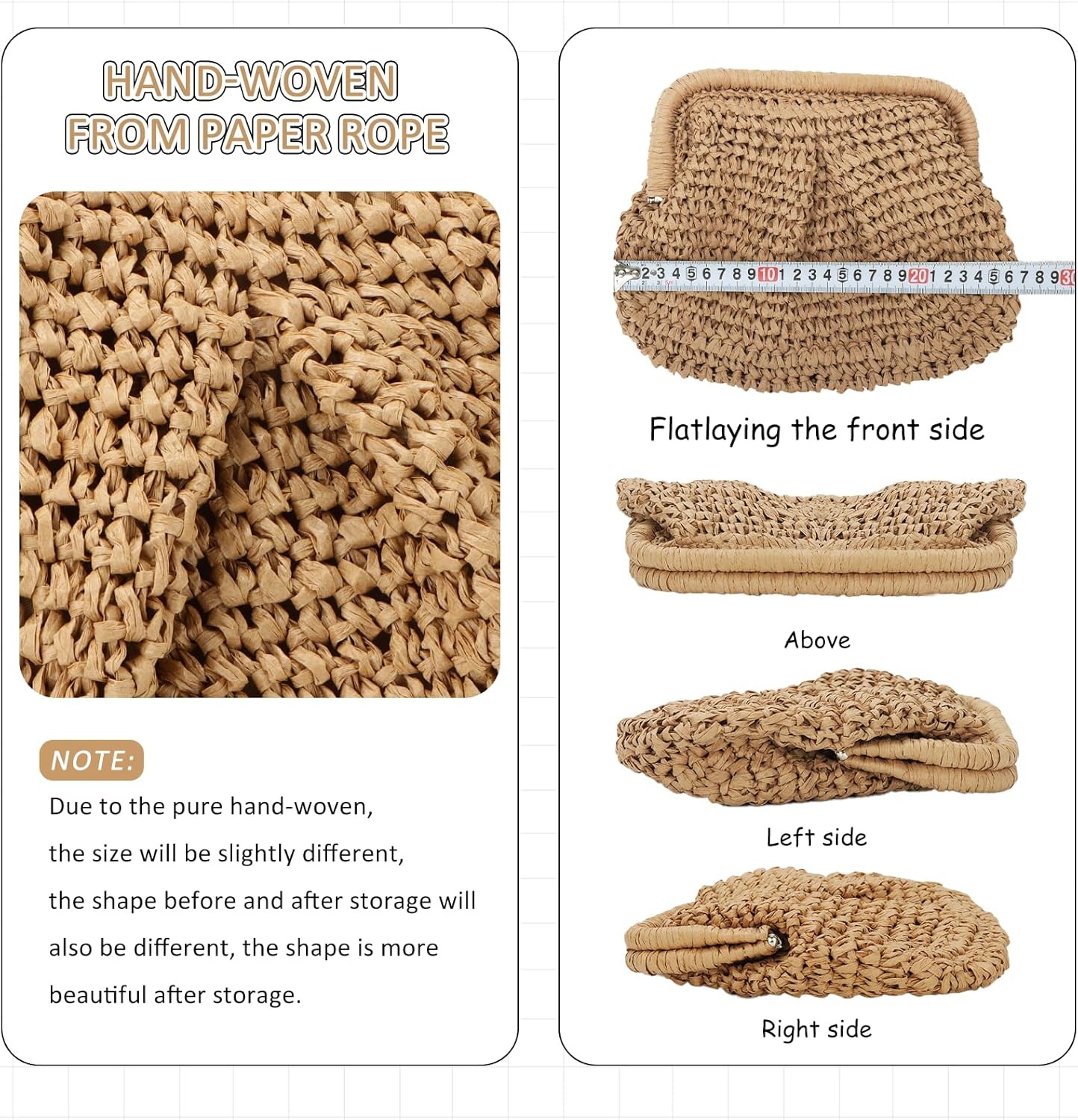 Straw Clutch Purse for Women Cloud Dumpling Pouch Straw Crossbody Shoulder Handbag Summer Beach Woven Bag
