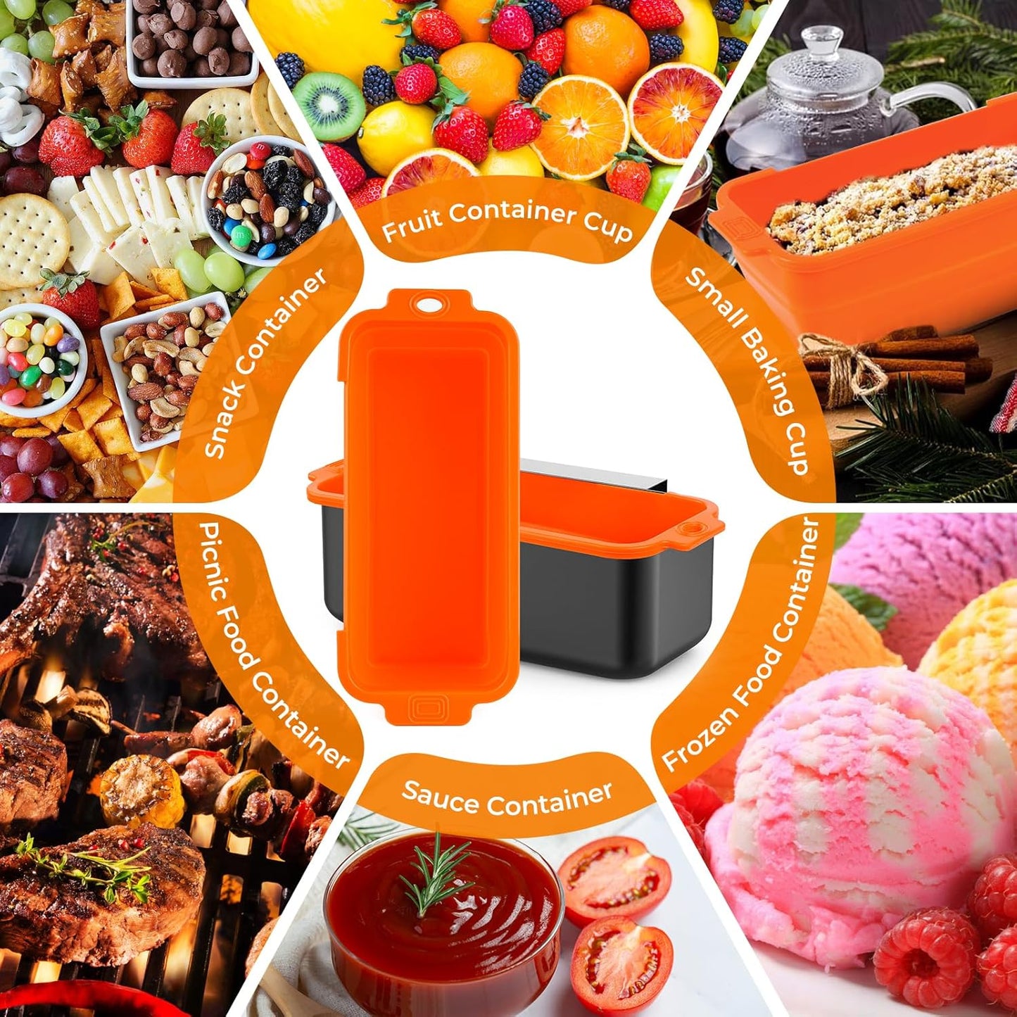 Silicone Grease Cup Liners 2-Pack: Blackstone Griddle Accessories - Reusable Foldable Drip Pan Liners for 17"/28"/36" Blackstone Griddle BBQ Grease Catcher Cup Protection（Orange