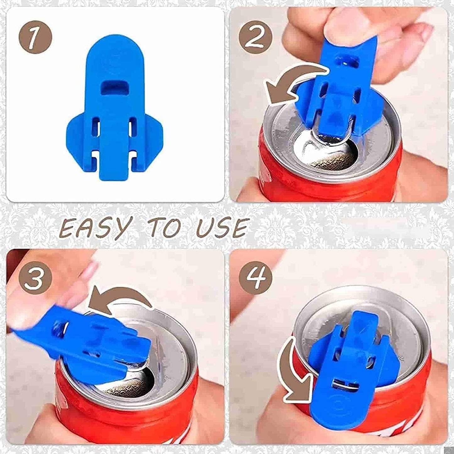 6 Pcs Manual Can Openers Manual Easy Can Opener for Family Drinks Protector Opener Drink Shield Plastic Tinned Can Tab Openers for Pop Beer Soda Cans Beverage Protector