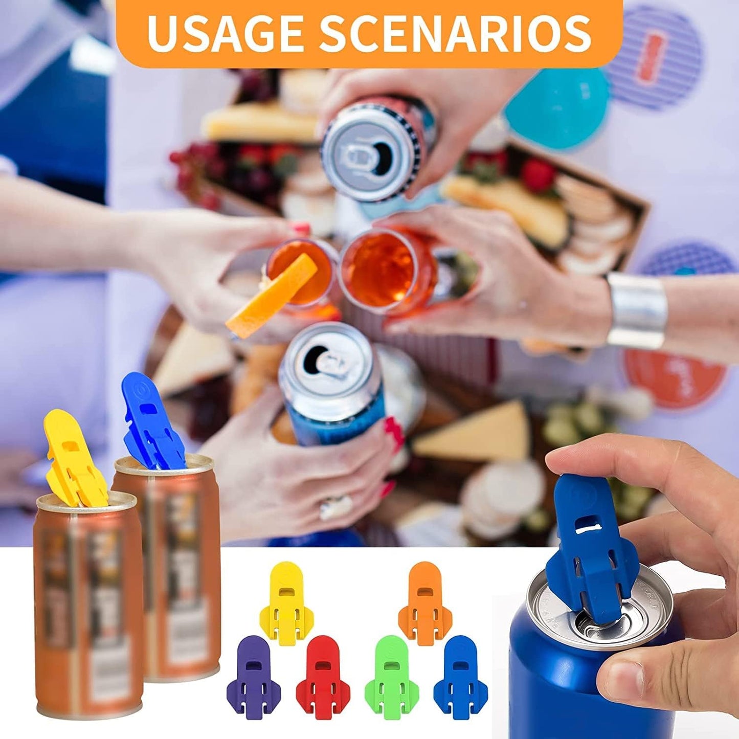 6 Pcs Manual Can Openers Manual Easy Can Opener for Family Drinks Protector Opener Drink Shield Plastic Tinned Can Tab Openers for Pop Beer Soda Cans Beverage Protector