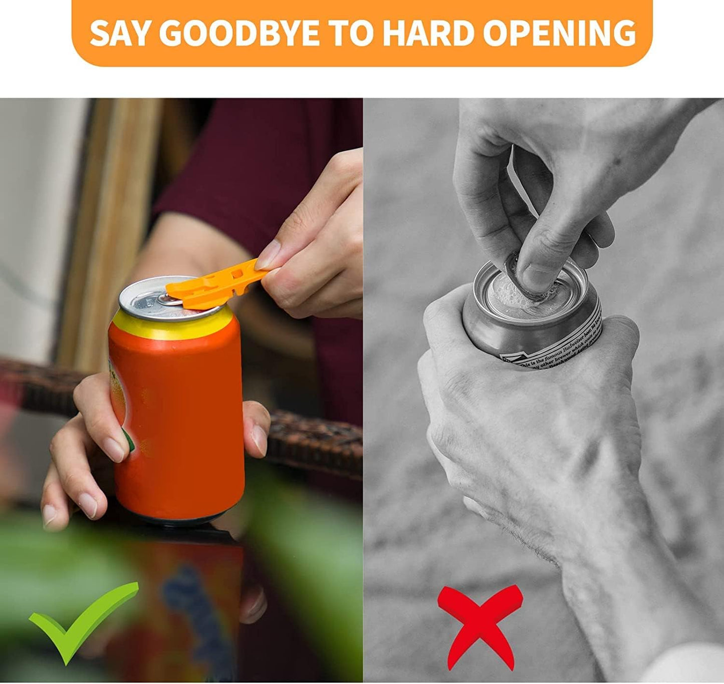 6 Pcs Manual Can Openers Manual Easy Can Opener for Family Drinks Protector Opener Drink Shield Plastic Tinned Can Tab Openers for Pop Beer Soda Cans Beverage Protector
