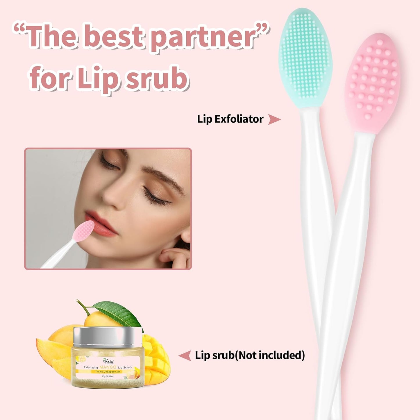 Silicone Lip Scrub Brush Lip Scrubber Tool Lip Exfoliator Brush Exfoliating Lip Scrub Tool for Dark Lips