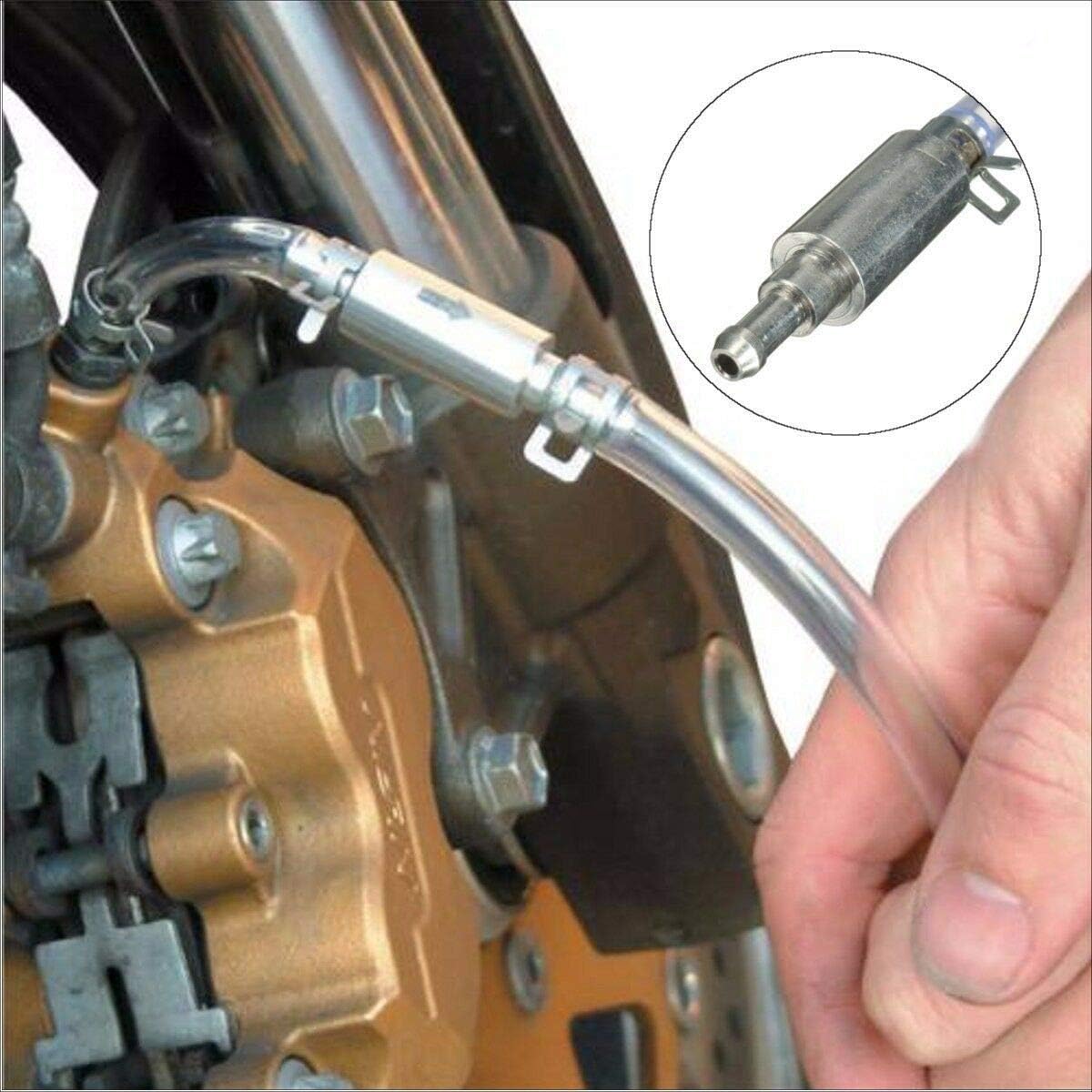 Brake Bleeder Hose One Way Check Valve, Brake Fluid Replacement Kit, Car Brake Bleeder Hose with One Way Check Valve, Universal Brakes Bleeder Tool Cars Accessories for Car Motorbike Bike (2 Set)