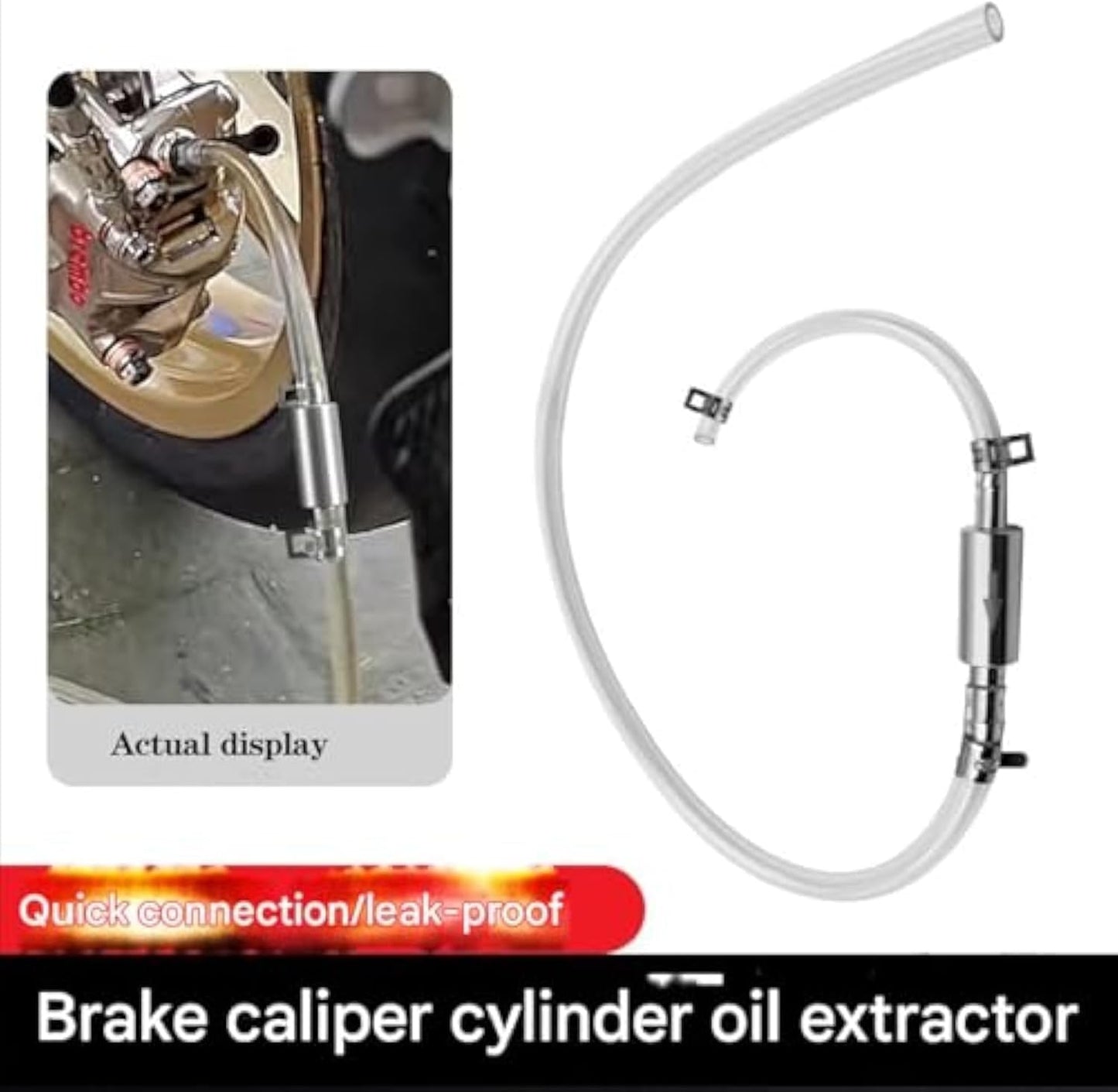 Brake Bleeder Hose One Way Check Valve, Brake Fluid Replacement Kit, Car Brake Bleeder Hose with One Way Check Valve, Universal Brakes Bleeder Tool Cars Accessories for Car Motorbike Bike (2 Set)