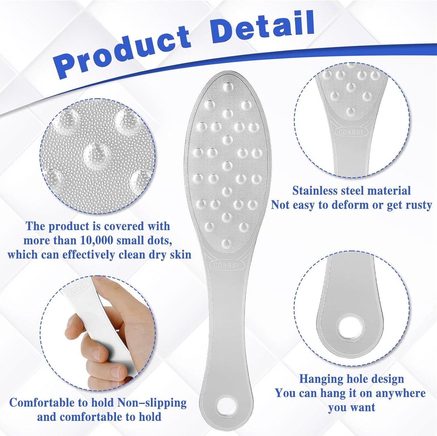 2 Pcs Foot Scraper Pedicure Metal Foot File Callus Remover for Feet Double Sided Foot Exfoliator Tool Set Foot Scrubber Professional Foot Rasp Scrubber for Wet Dry Skin Heel(Silver)