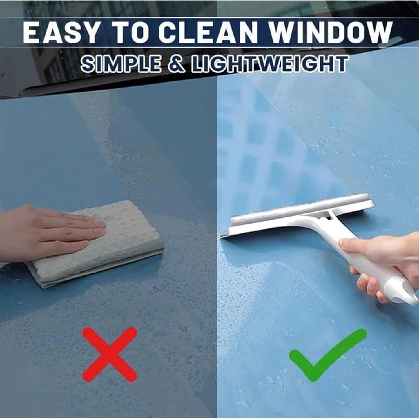 Recyclable Silicone Window Squeegee Kit, 3 in 1 Window Cleaning Scraper, Squeegee and Scrubber with Spray, Window Cleaning Scrapersqueegee, for Car, Home, Kitchen (White-1pcs)