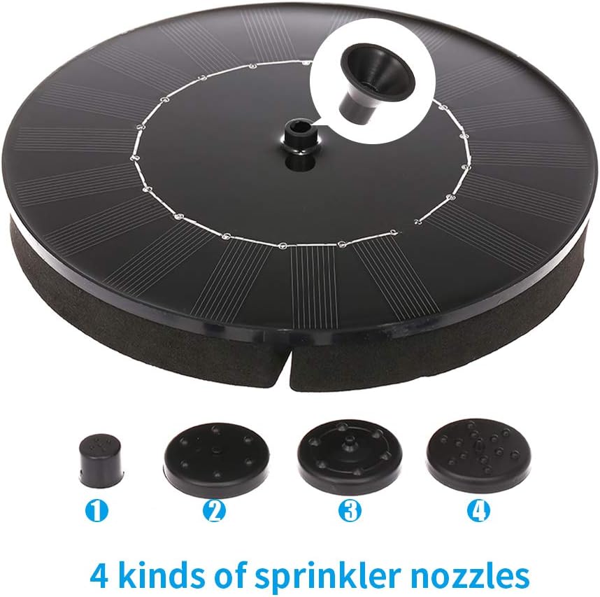Solar Birdbath Fountain Pump 2.4W Floating Water Fountain Panel Kit for Bird Bath Small Pond Garden Patio and Lawn