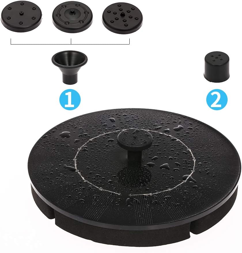Solar Birdbath Fountain Pump 2.4W Floating Water Fountain Panel Kit for Bird Bath Small Pond Garden Patio and Lawn