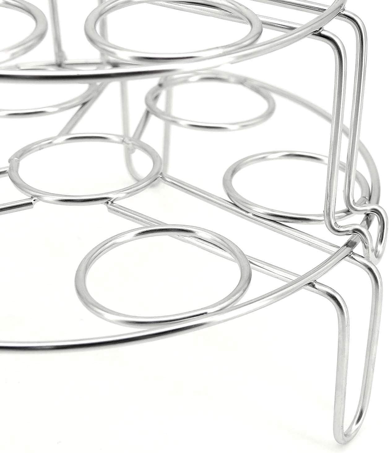 Stainless Steel Stackable Egg Steamer Rack for Instant Pot 5/6/8 Qt, 304 Food-Grade Cooking & Cooling Trivet, 2-Pack Kitchen Accessories