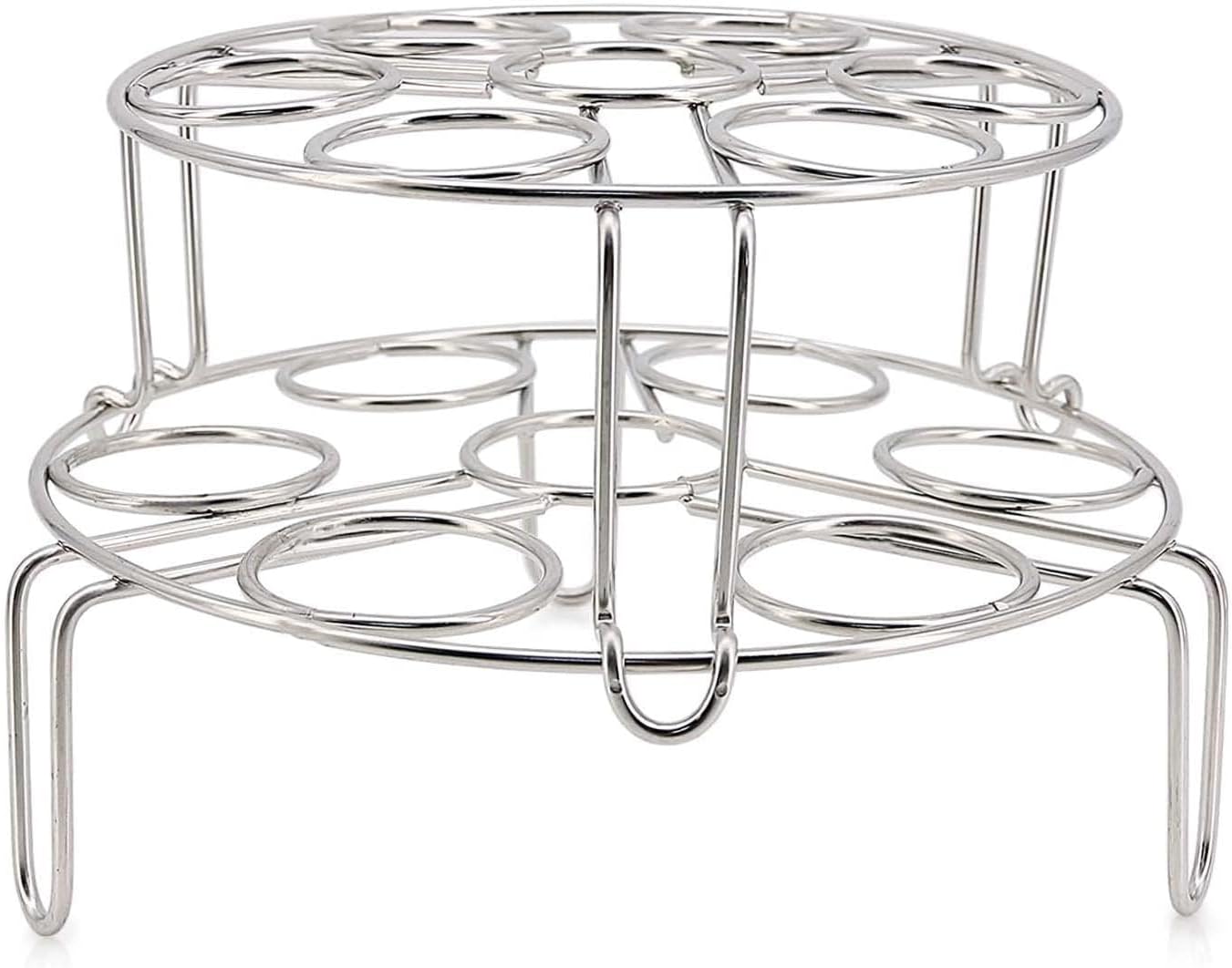 Stainless Steel Stackable Egg Steamer Rack for Instant Pot 5/6/8 Qt, 304 Food-Grade Cooking & Cooling Trivet, 2-Pack Kitchen Accessories