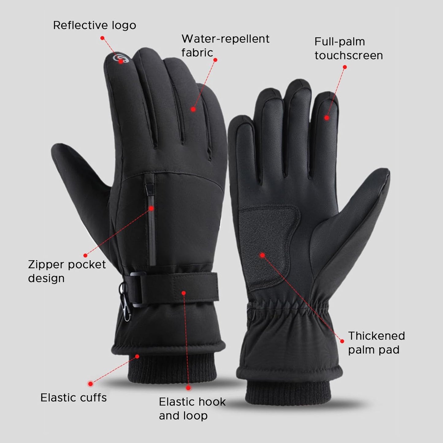 Waterproof Anti-Slip Touchscreen Winter for Skiing, Snowboarding, and Outdoor Activities