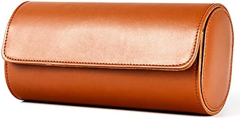 Premium Leather Mechanical Watch Storage Box - 3 Slot Dustproof Travel Case for Home Use, Brown