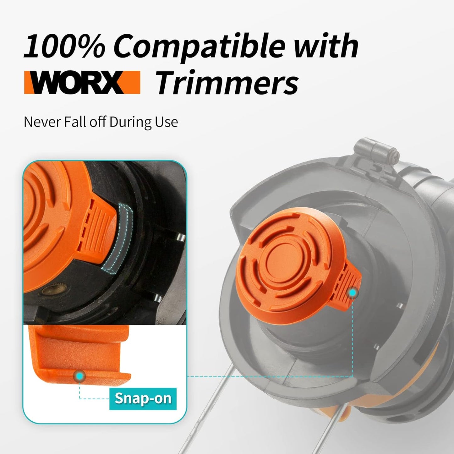 Spool Cap Cover for Worx,Trimmer Replacement Spool Cap Covers for Worx,Suitable for Worx Weed Eater (3 Pack)