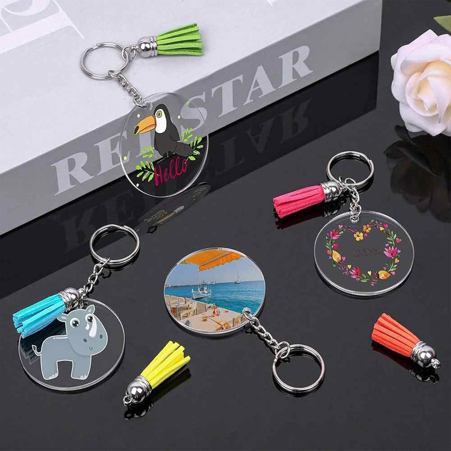 100 Pack Metal Keychains,1 Inch Split Key Chain Rings with Chain and Open Jump Rings for Keychain Making and Crafts DIY
