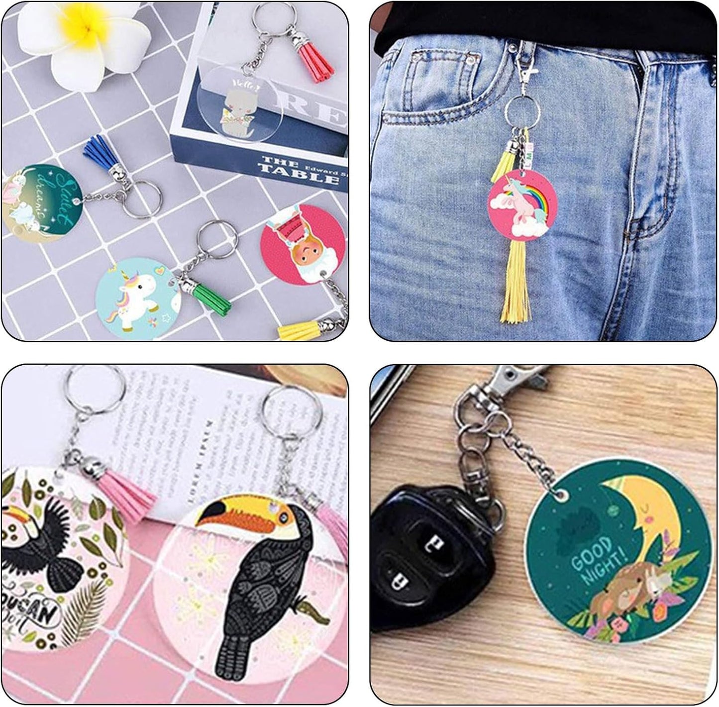 100 Pack Metal Keychains,1 Inch Split Key Chain Rings with Chain and Open Jump Rings for Keychain Making and Crafts DIY