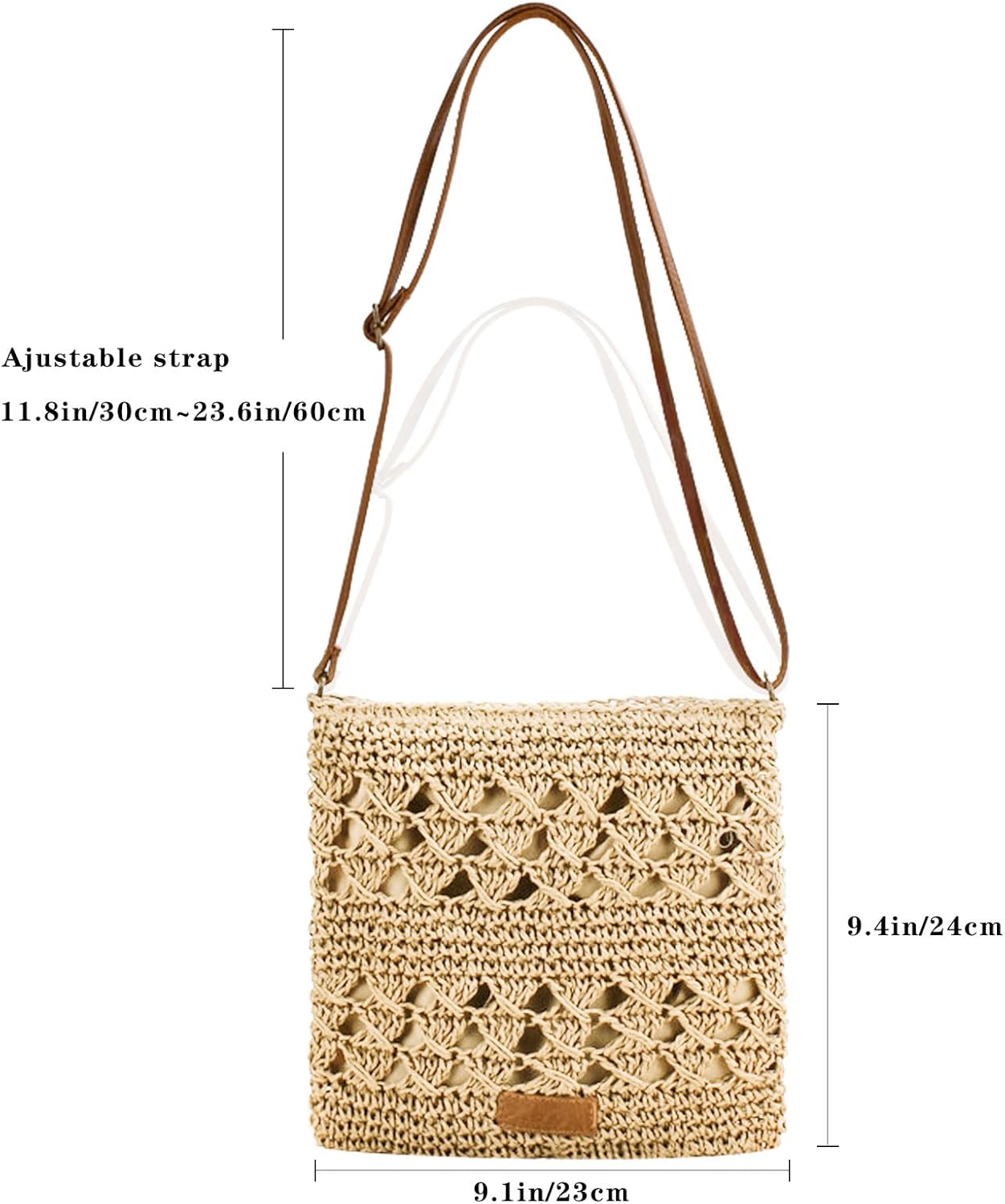 Summer Straw Bag for Women Small Beach Crossbody Bag Bohemian Weave Handmade Shoulder Handbags for Holiday Travel