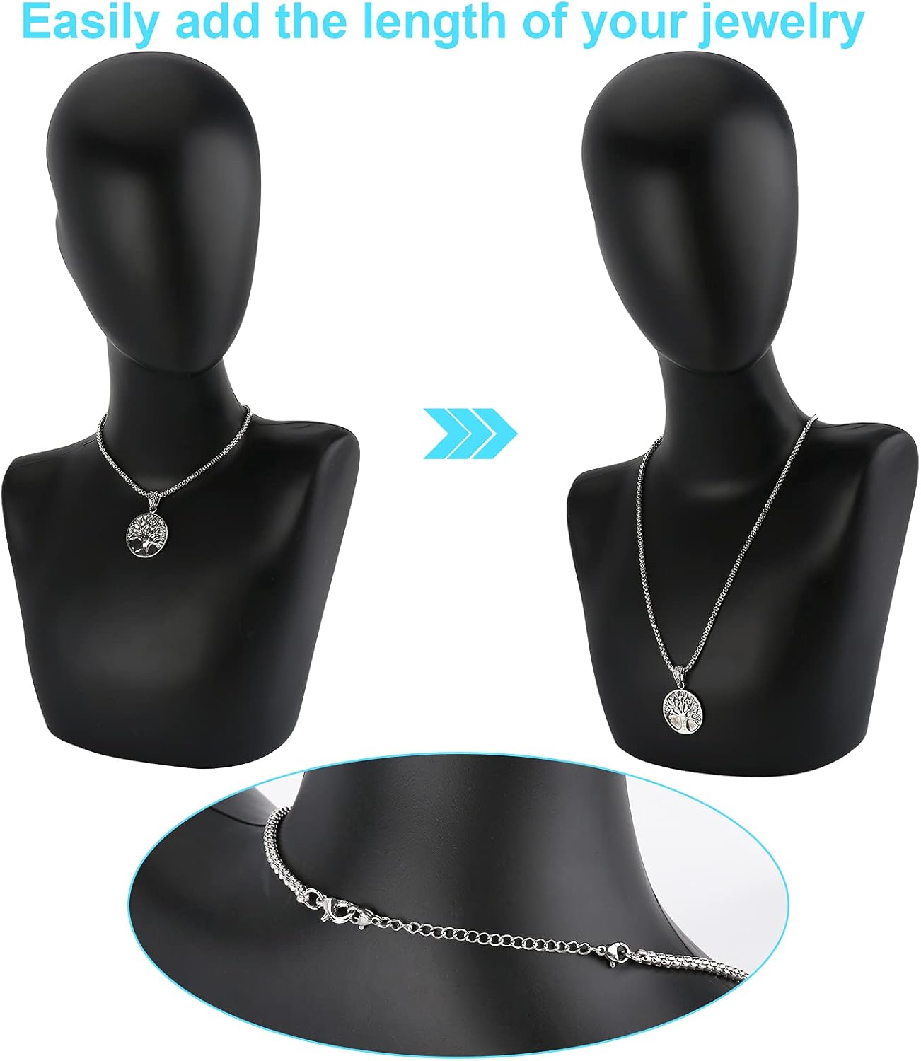 12 PCS Necklace Extenders - Stainless Steel Necklace Extension Chain for Jewelry, Bracelets & Anklets (6 Gold & 6 Silver, 1"-6" Lengths)