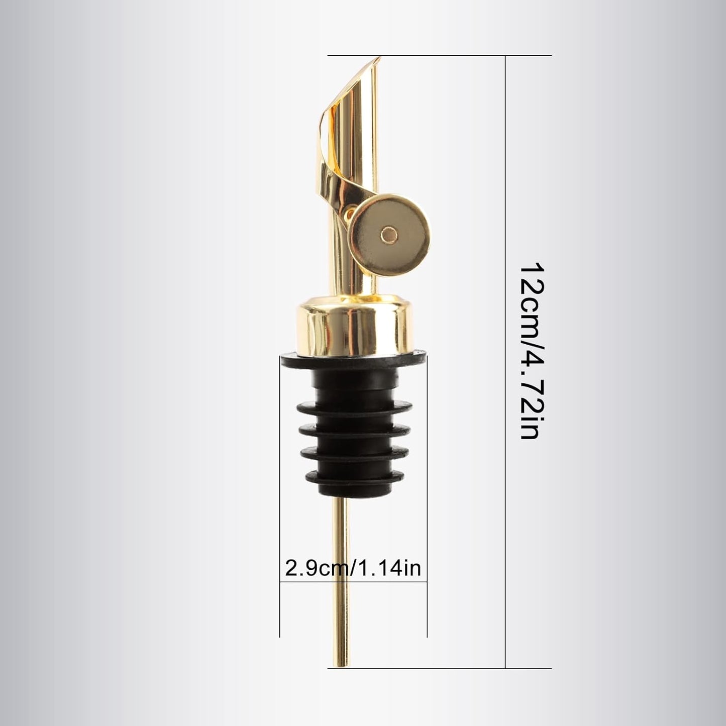 4 PCS Stainless Steel Pourers，Liquor Bottle Pourers Dispenser Spout Cover，Liquor Pour Spout With Cap，Suitable For Olive Oil Dispenser Oil Bottles (Gold)