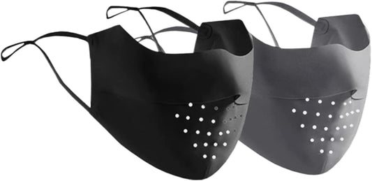2Pcs Sun Protection Mask Breathable UV Masks UPF 50+ Face Mask for Women Reusable Soft Sunscreen Mask Washable Face Cover with Ear Hoops for Golf Cycling Sports,UV Masks