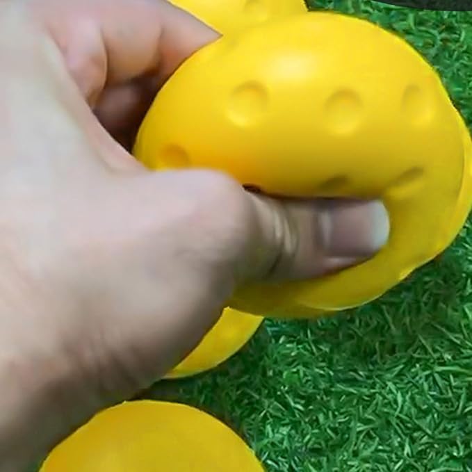 Noise-Reducing Foam Pickleballs-Soft PU Practice Balls for Indoor/Outdoor Training, Durable Vibration-Dampening Design with Lightweight Construction | Family Fun Games