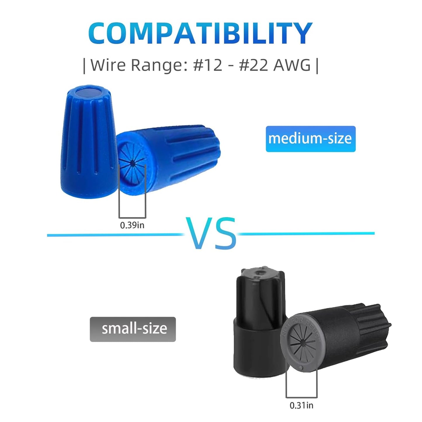 40PCS Waterproof Outdoor Wire Electrical Connectors,Sealant Twist Nuts Caps Cable Terminal Connector Gel for Landscape Light, Building Application, Wet Location Installation, 22AWG-12AWG, Medium Size