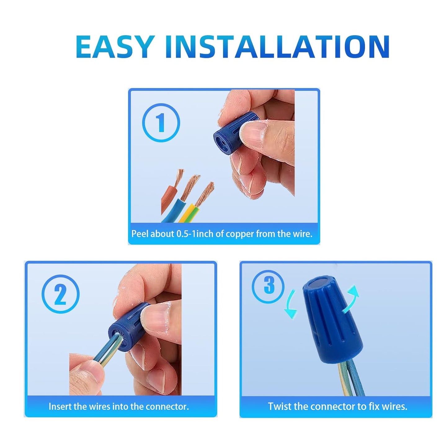 40PCS Waterproof Outdoor Wire Electrical Connectors,Sealant Twist Nuts Caps Cable Terminal Connector Gel for Landscape Light, Building Application, Wet Location Installation, 22AWG-12AWG, Medium Size