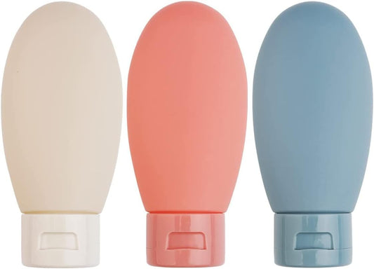 Travel Bottles, 3 PCS Travel Containers for Toiletries, Leak-Proof Refillable Squeezable Travel Bottles Set for Shampoo, Body Wash and Travel