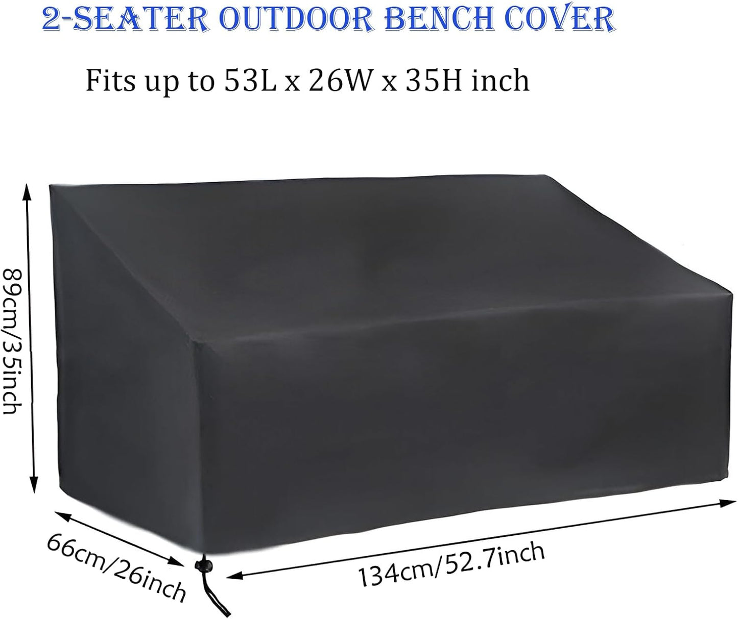 Patio Sofa Cover,Waterproof Patio Furniture Cover,Sofa Cover,Outdoor Sofa Cover,UV Proof,Fast Fading,Durable And Waterproof Patio Furniture Cover,For 2-Seater Outdoor Sofa