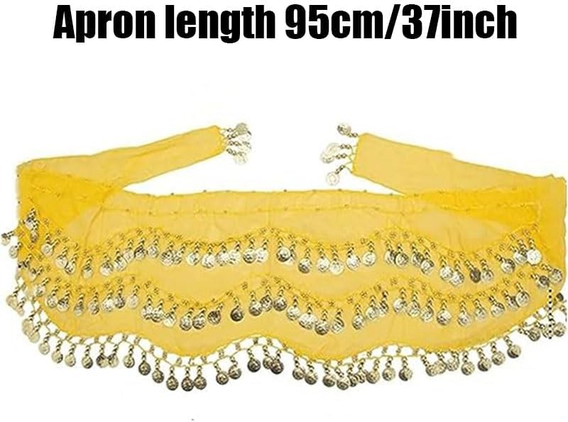 Belly Dance Hip Scarf,Belly Dance Hip Scarf Belly Dance Skirt with Gold Coins Bling Belly Dance Outfit