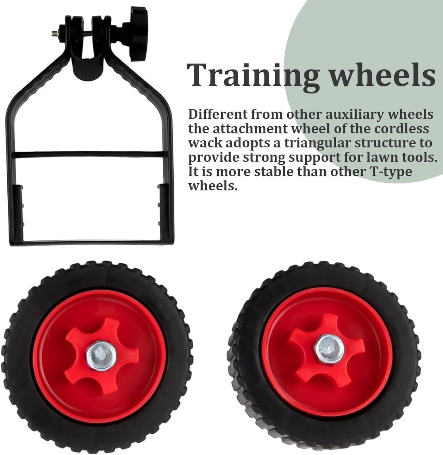 String Trimmer Wheel Attachment, Weed Wacker Attachments, Adjustable Support Wheels, Non-Slip Detachable Lawn Mower Support Wheels Labor-Saving Replacement for Most Mowers