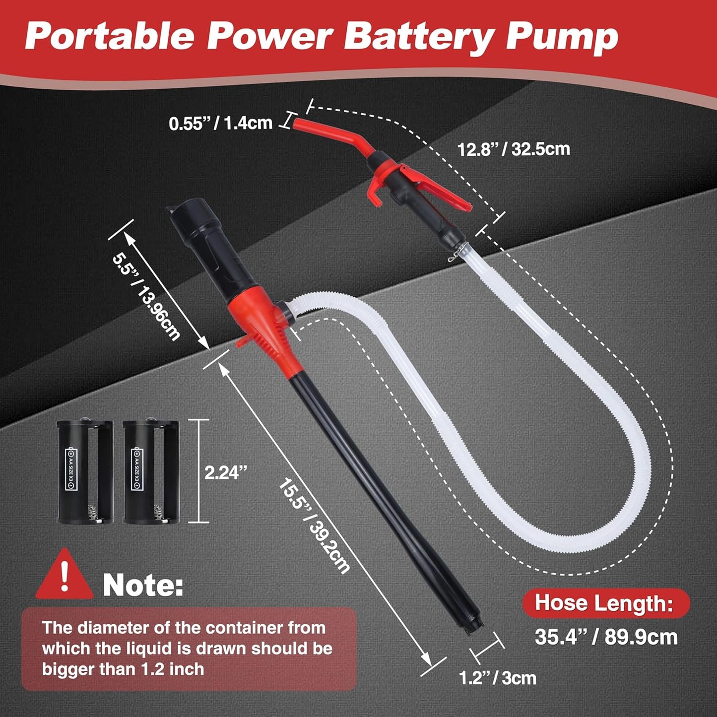 Portable Power Siphon Pump for Gas, Battery Operated Fuel Transfer Pump, 3.5GPM Flow, Diesel Oil Extractor - Ideal Gasoline Transfer Pump