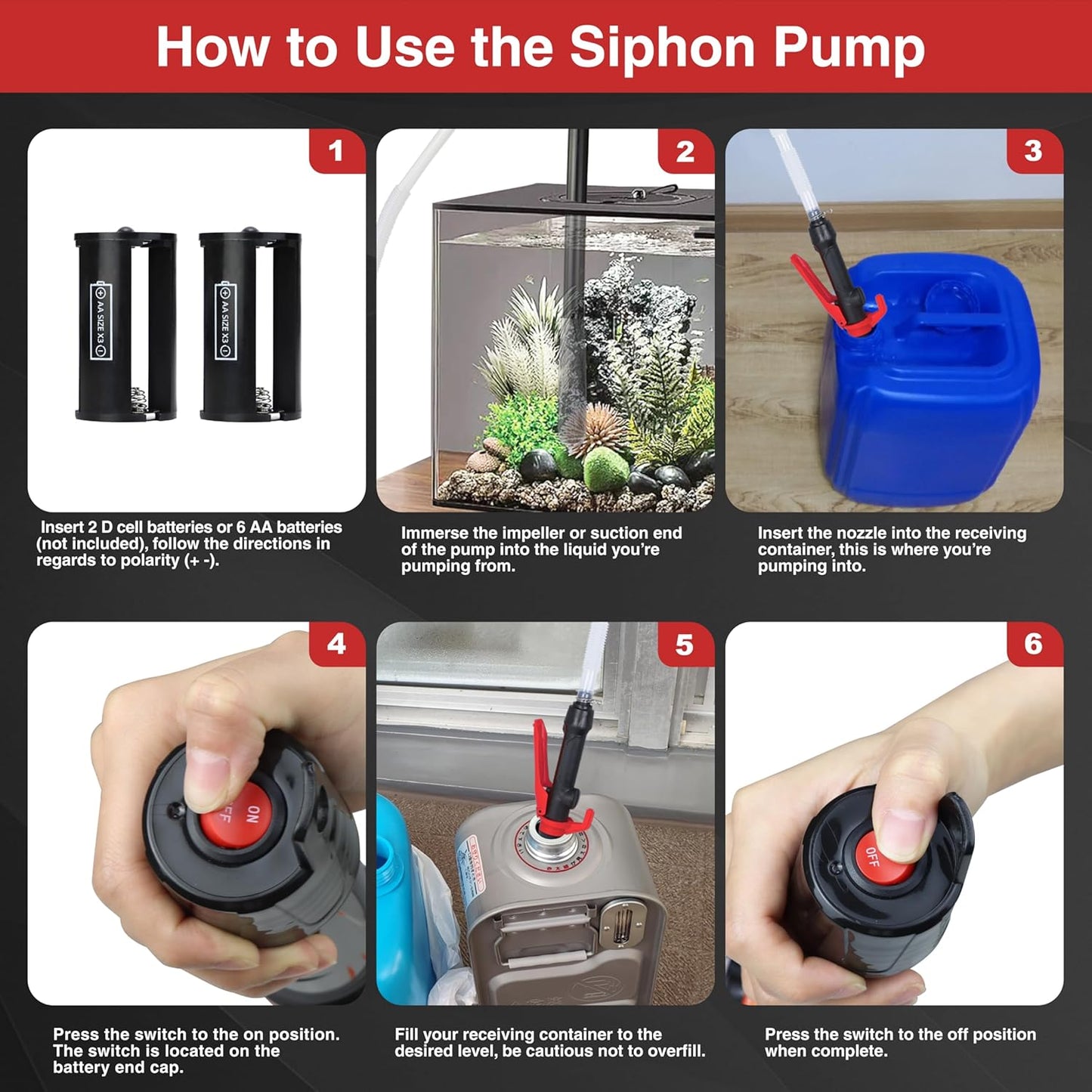 Portable Power Siphon Pump for Gas, Battery Operated Fuel Transfer Pump, 3.5GPM Flow, Diesel Oil Extractor - Ideal Gasoline Transfer Pump