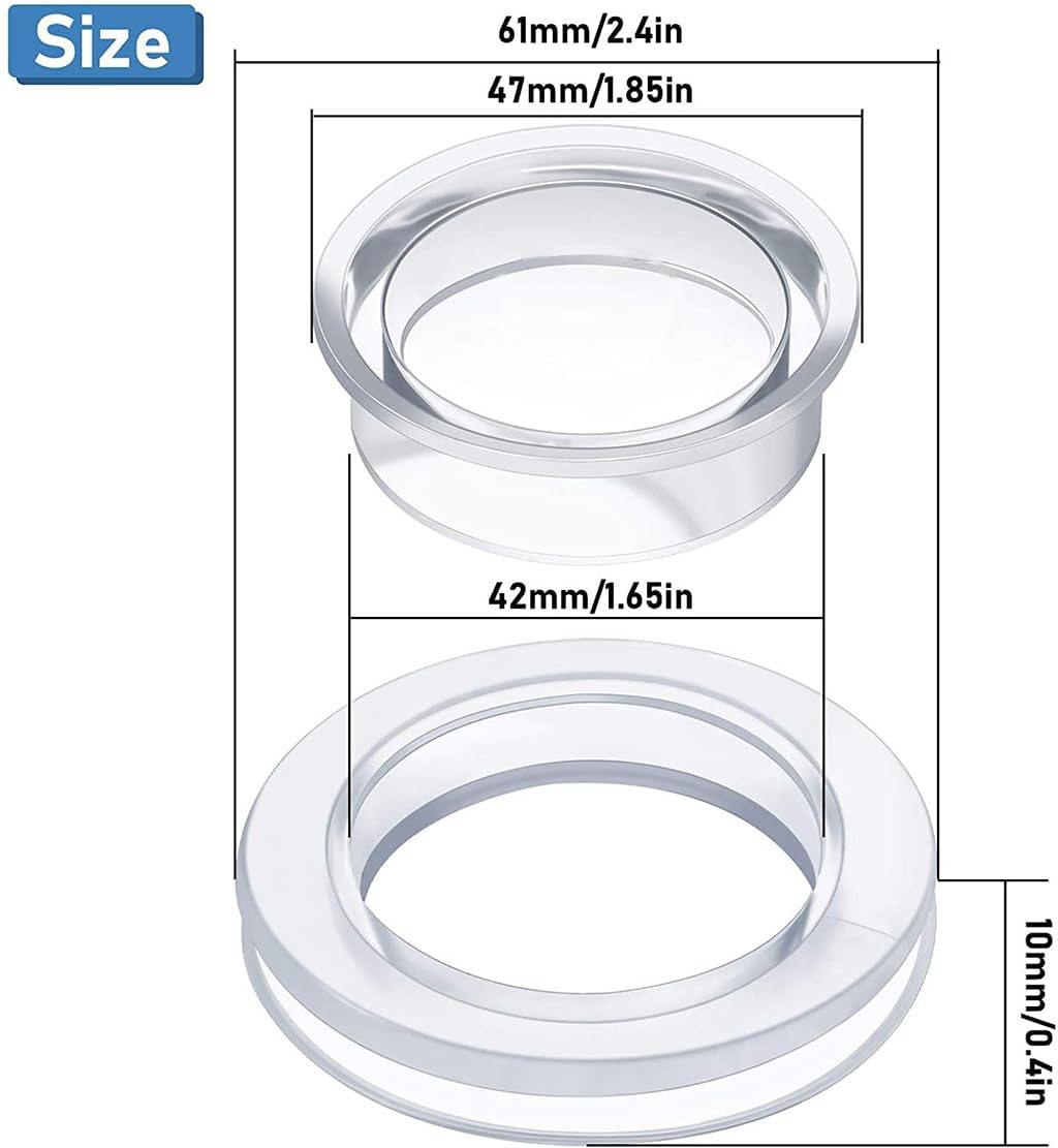 Standard Size Silicone Umbrella Hole Plug And Cap Set For Glass Outdoors Patio Table Deck Yard 2 Inch (Clear) Patio Table Hole Replacement For Umbrella