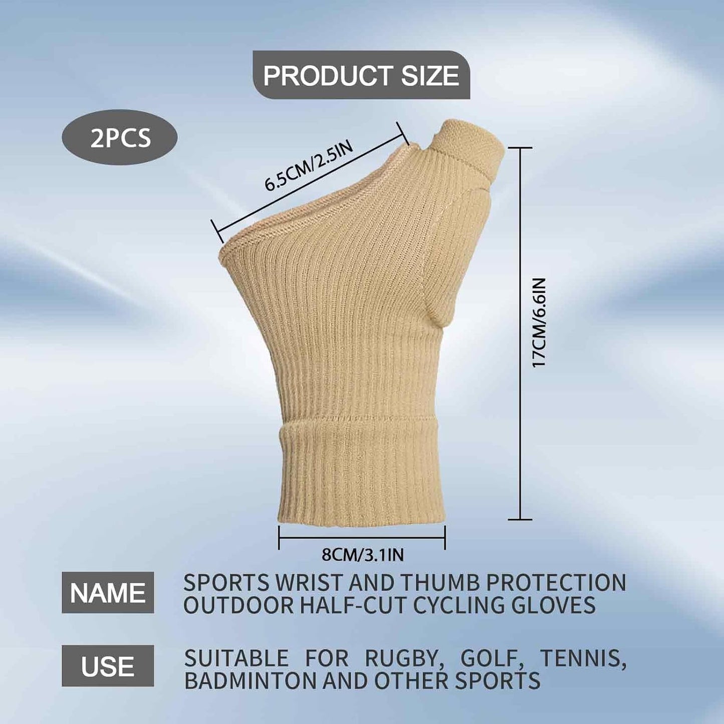 Thumb Brace - 2 Pairs Therapy Gloves Gel Hand Wrist Support Brace Arthritis Compression for Thumb Arthritis, Sport Pain Relief Tendonitis for Men and Women Fits Both Hands(L)